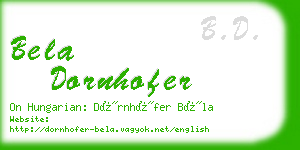 bela dornhofer business card